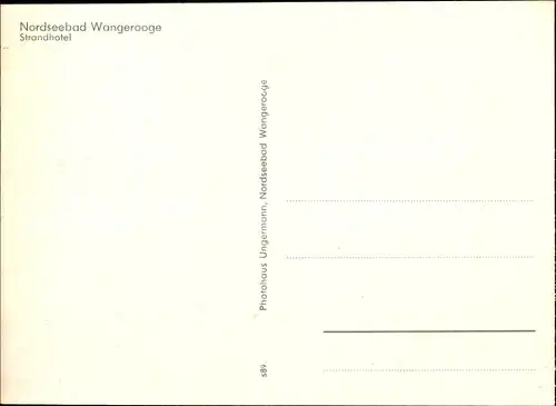 Ak Nordseebad Wangerooge in Ostfriesland, Strandhotel