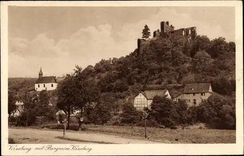 Ak Virneburg in der Eeifel, Teilansicht des Ortes mit Burgruine