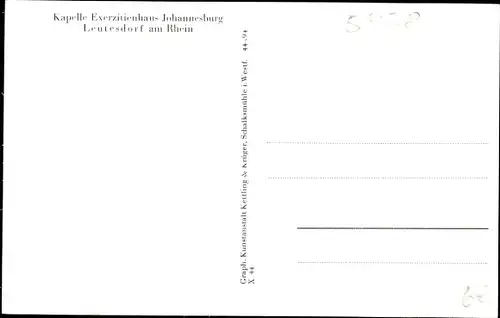 Ak Leutesdorf am Mittelrhein, Kapelle Exerzitienhaus Johannesburg