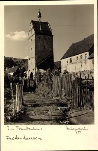 Foto Ak Frickenhausen am Main Unterfranken, Blick zum Turm