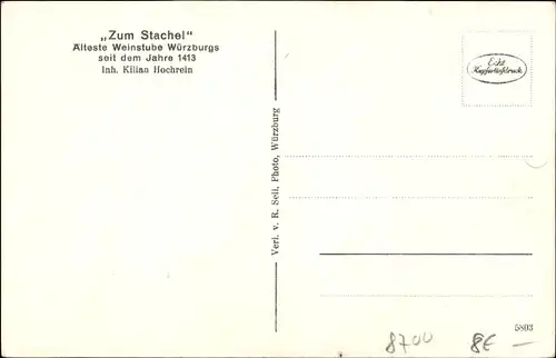 Ak Würzburg am Main Unterfranken, Weinhaus Stachel