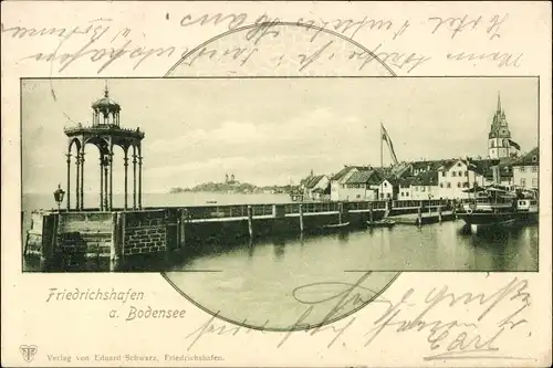 Ak Friedrichshafen am Bodensee, Seebrücke, Pavillon