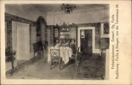 Ak München Bayern, Frühstückszimmer, Ausstellung bemalter Wohnräume, 1910