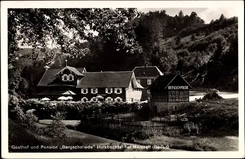 Ak Marxzell im Schwarzwald, Gasthof Bergschmiede, Holzbachtal