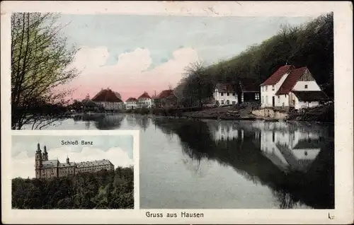 Ak Hausen Bad Staffelstein am Main Oberfranken, Seeblick, Schloss Banz