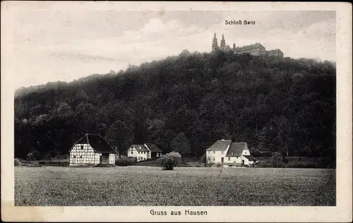 Ak Hausen Bad Staffelstein am Main Oberfranken, Schloss Banz, Häuser, Wald