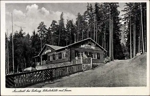 Ak Neustadt bei Coburg, Schützhütte, Turm