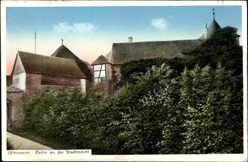 Ak Uffenheim in Mittelfranken, Stadtmauer