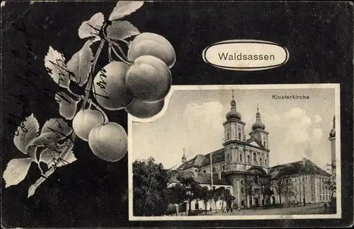 Passepartout Ak Waldsassen in der Oberpfalz, Klosterkirche