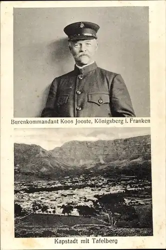 Ak Kapstadt Cape Town Südafrika, Panorama Tafelberg, Burenkommandant Koos Jooste, Königsberg Franken