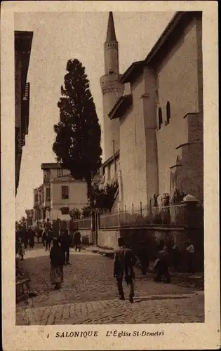 Ak Saloniki Thessaloniki Griechenland, Vue générale de l'Eglise St. Demetri