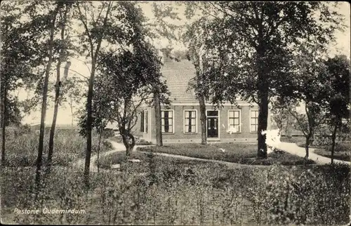 Ak Oudemirdum Friesland, Pastorie, Pfarrhaus, Garten