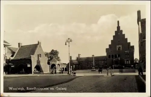 Ak Waalwijk Nordbrabant, Raadhuisplein en Galerij, Platzansicht