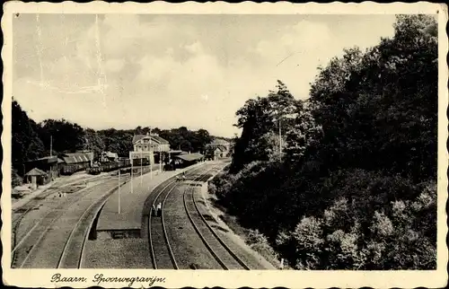 Ak Baarn Utrecht, Spoorwegravijn, Bahnstrecke, Bahnhof Gleisseite