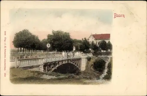 Ak Baarn Utrecht, Uferpartie, Brücke