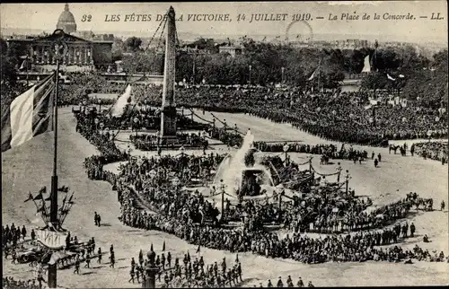 Ak Paris VIII, Les Fetes de la Victoire 1919, La Place de la Concorde