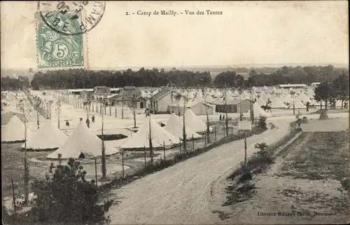 Ak Mailly le Camp Aube, Vue des Tentes