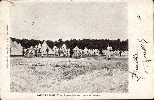 Ak Mailly le Camp Aube, Rassemblement pour la Corvee