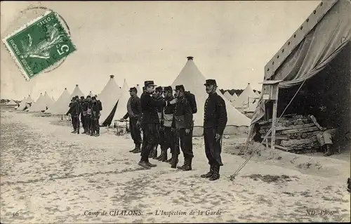 Ak Camp de Chalons Camp de Mourmelon Marne, L'Inspection de la Garde