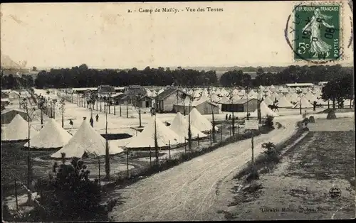 Ak Mailly le Camp Aube, Vue des Tentes