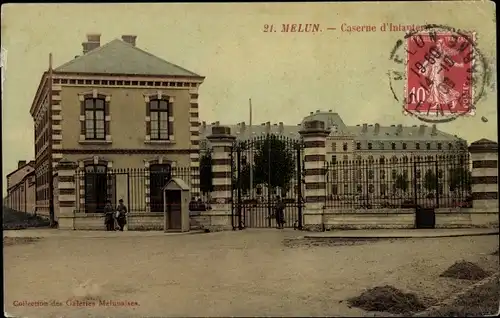Ak Melun Seine et Marne, Caserne d'Infanterie