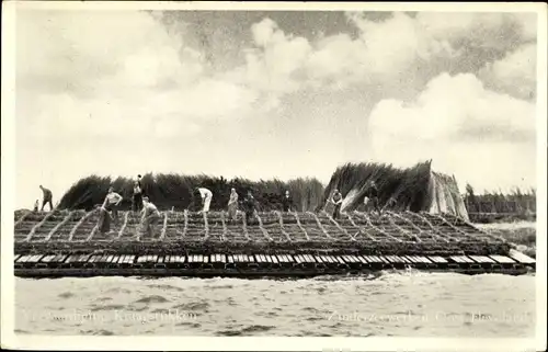 Ak Flevoland Niederlande, Zuiderzeewerken Oost Flevoland, Vervaardiging, Kragstukken, Deichbau