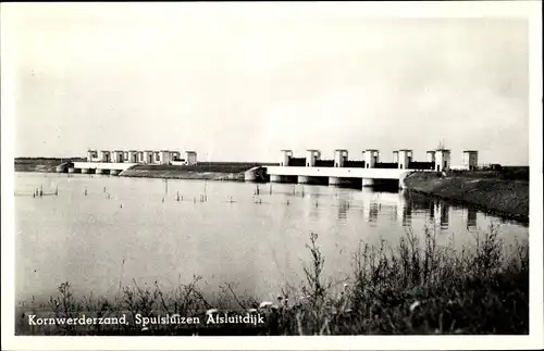 Ak Kornwerderzand Friesland Niederlande, Spuisluizen Afsluitdijk