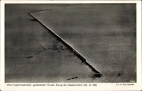Ak Wieringen Nordholland Niederlande, Wieringermeerdijk, gedeelten Oude Zeug en Medemblik