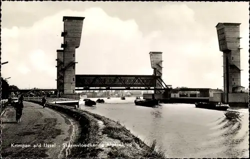 Ak Krimpen aan den IJssel Südholland, Stormvloedkering-Algerabrug, Hebebrücke