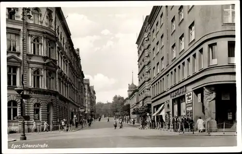 Ak Cheb Eger Region Karlsbad, Schanzstraße