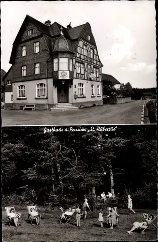 Ak Maisborn im Hunsrück, Gasthof St. Hubertus, Bes. B. Klippel, Liegewiese