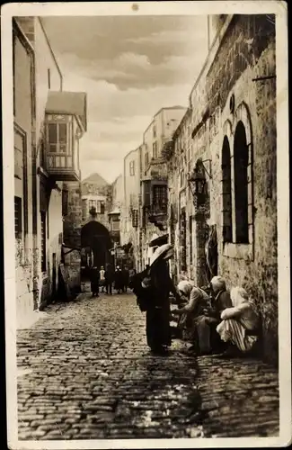 Judaika Ak Jerusalem Mandatsgebiet Palästina, Israel , Straßenpartie, Nordd. Lloyd Bremen, Juden