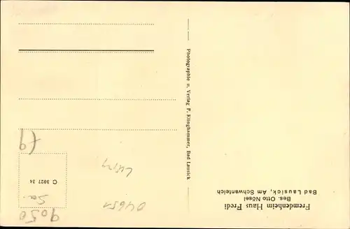 Ak Bad Lausick in Sachsen, Fremdenheim Haus Fredi, Am Schwanteich