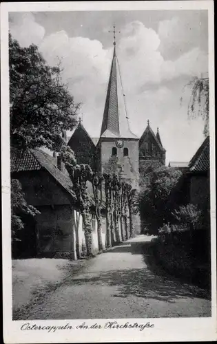 Ak Ostercappeln in Niedersachsen, An der Kirchstraße, Kirche