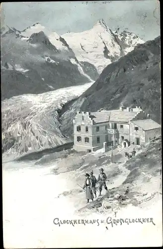 Künstler Ak Compton, Edward Theodore, Kärnten, Glocknerhaus und Großglockner