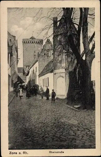 Ak Zons Dormagen Niederrhein, Rheinstraße