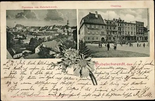 Ak Bystrzyca Kłodzka Habelschwerdt Schlesien, Panorama, Oberringen