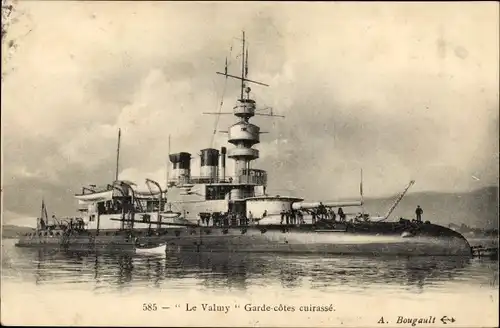 Ak Französisches Kriegsschiff, Le Valmy, Garde cotes cuirasse