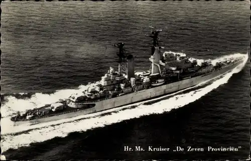 Ak Niederländisches Kriegsschiff, Hr. Ms. Kruiser De Zeven Provincien