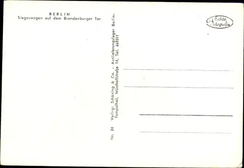 Ak Berlin Mitte, Siegeswagen auf dem Brandenburger Tor