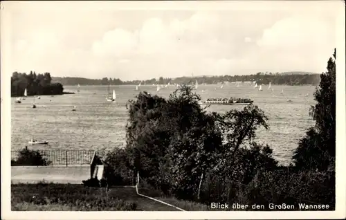 Ak Berlin Zehlendorf Wannsee, Blick über den Großen Wannsee