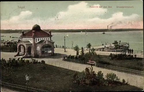 Ak Berlin Reinickendorf Tegel, Strandpromenade, See