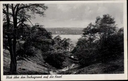 Ak Berlin Wilmersdorf Grunewald, Blick über den Dachsgrund auf die Havel