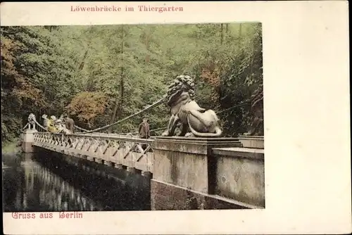 Ak Berlin Tiergarten, Löwenbrücke im Tiergarten
