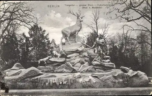 Ak Berlin Mitte, Hubertusbrunnen, Großer Stern