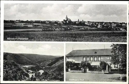 Ak Mörsdorf im Hunsrück, Gesamtansicht, Gasthaus zur Post