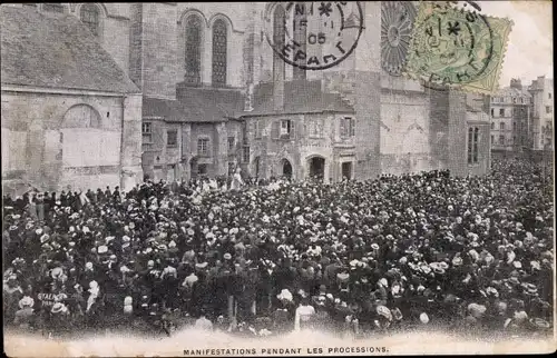 Ak Manifestations pendant les Processions