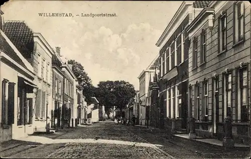 Ak Willemstad Nordbrabant, Landpoortstraat, Straßenpartie