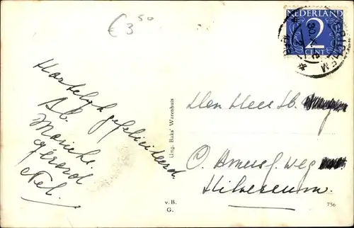 Ak Woudrichem Nordbrabant, Gem. Huis, Straßenpartie