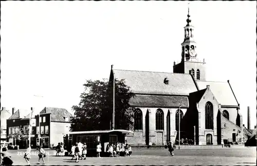 Ak Zevenbergen Nordbrabant, Herv. Kerk, Ortspartie, Pavillon